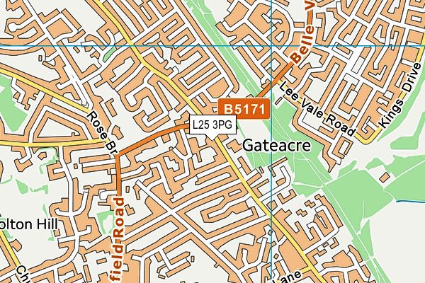 L25 3PG map - OS VectorMap District (Ordnance Survey)