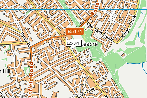 L25 3PH map - OS VectorMap District (Ordnance Survey)