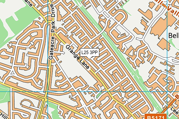 L25 3PP map - OS VectorMap District (Ordnance Survey)
