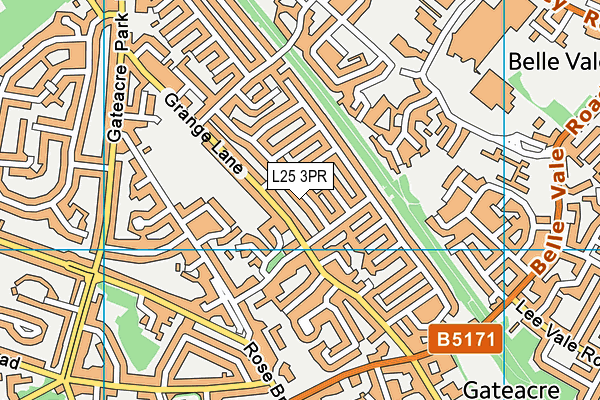 L25 3PR map - OS VectorMap District (Ordnance Survey)