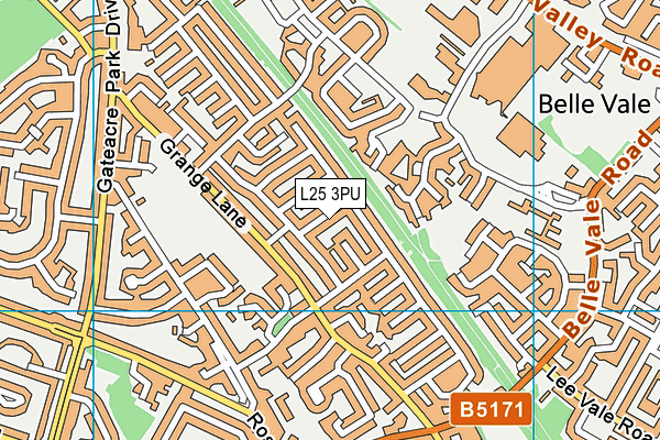 L25 3PU map - OS VectorMap District (Ordnance Survey)