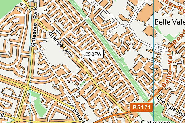 L25 3PW map - OS VectorMap District (Ordnance Survey)