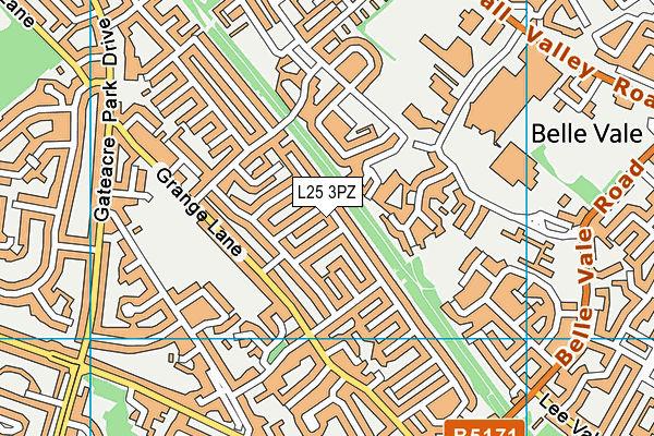 L25 3PZ map - OS VectorMap District (Ordnance Survey)