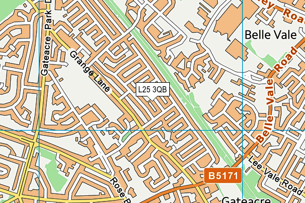 L25 3QB map - OS VectorMap District (Ordnance Survey)