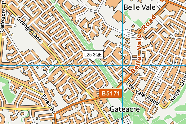 L25 3QE map - OS VectorMap District (Ordnance Survey)