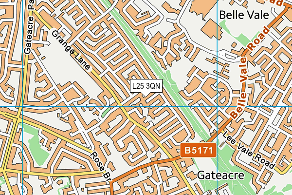 L25 3QN map - OS VectorMap District (Ordnance Survey)