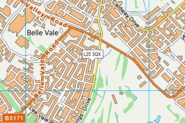 L25 3QX map - OS VectorMap District (Ordnance Survey)