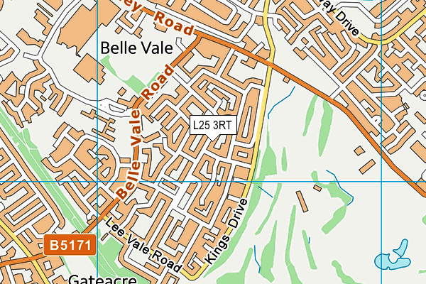 L25 3RT map - OS VectorMap District (Ordnance Survey)