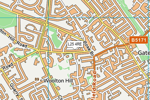 L25 4RE map - OS VectorMap District (Ordnance Survey)