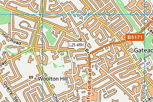 L25 4RH map - OS VectorMap District (Ordnance Survey)