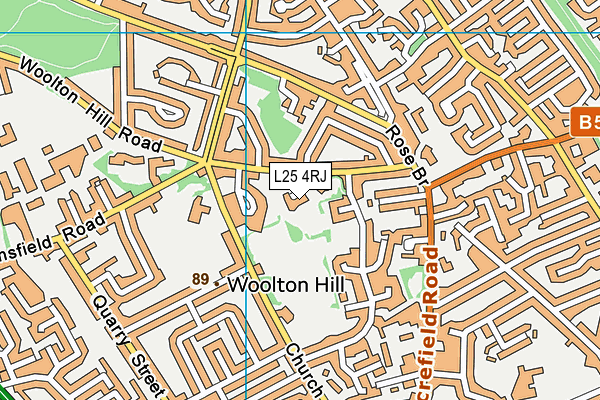 L25 4RJ map - OS VectorMap District (Ordnance Survey)