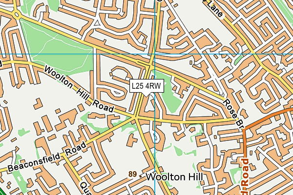 L25 4RW map - OS VectorMap District (Ordnance Survey)