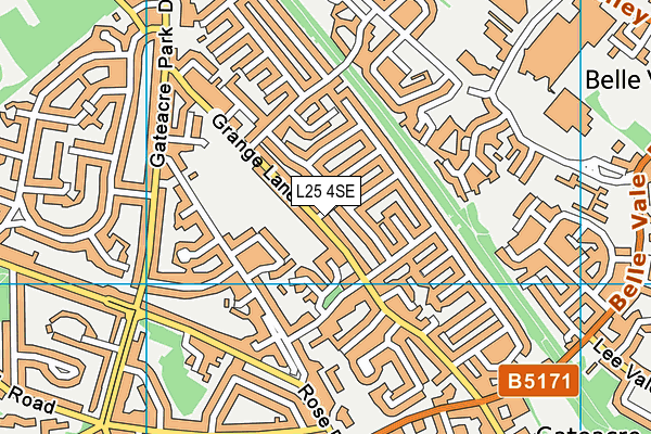 L25 4SE map - OS VectorMap District (Ordnance Survey)