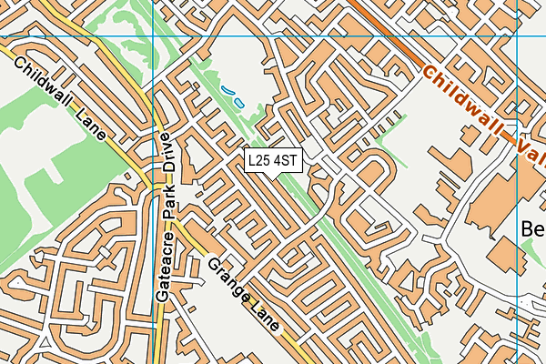 L25 4ST map - OS VectorMap District (Ordnance Survey)