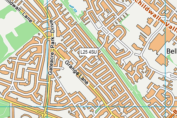 L25 4SU map - OS VectorMap District (Ordnance Survey)