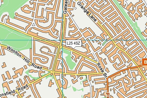 L25 4SZ map - OS VectorMap District (Ordnance Survey)