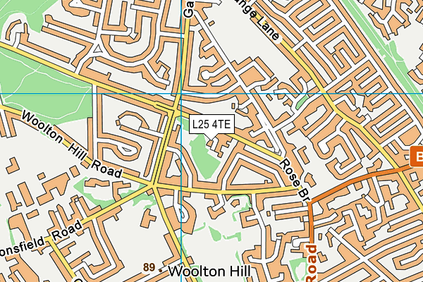 L25 4TE map - OS VectorMap District (Ordnance Survey)