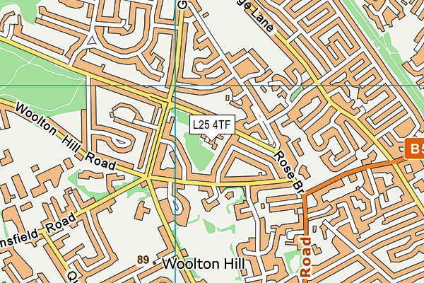 L25 4TF map - OS VectorMap District (Ordnance Survey)