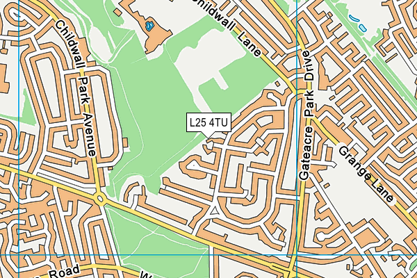 L25 4TU map - OS VectorMap District (Ordnance Survey)