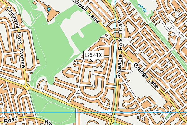 L25 4TX map - OS VectorMap District (Ordnance Survey)