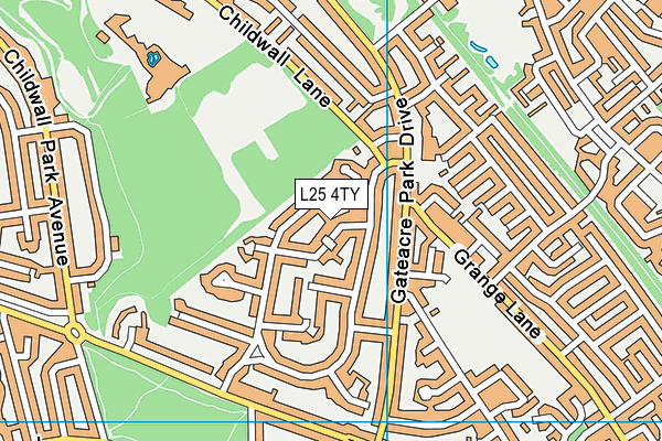 L25 4TY map - OS VectorMap District (Ordnance Survey)