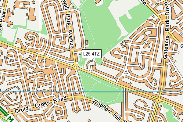 L25 4TZ map - OS VectorMap District (Ordnance Survey)