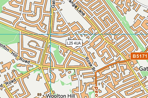 L25 4UA map - OS VectorMap District (Ordnance Survey)
