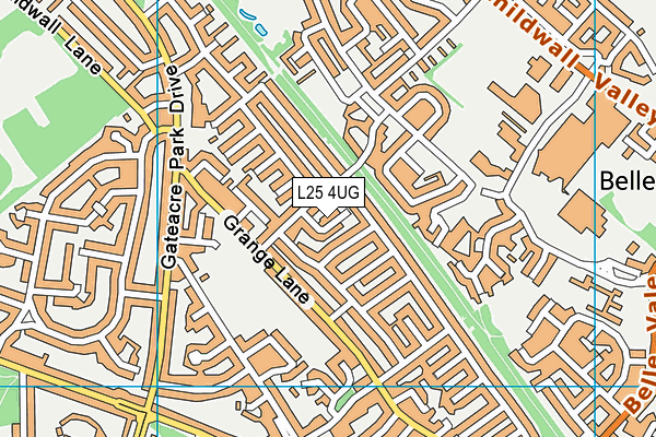 L25 4UG map - OS VectorMap District (Ordnance Survey)