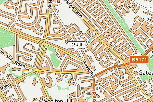 L25 4UH map - OS VectorMap District (Ordnance Survey)