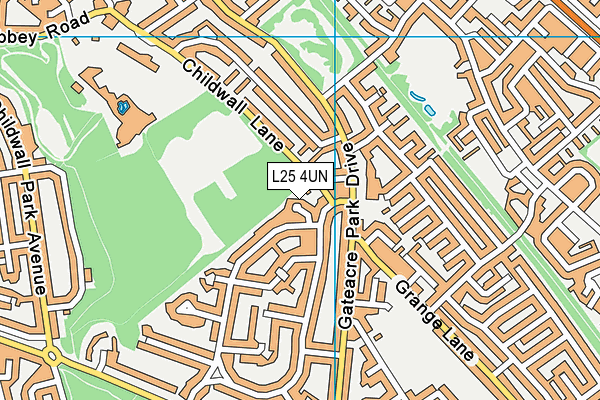 L25 4UN map - OS VectorMap District (Ordnance Survey)