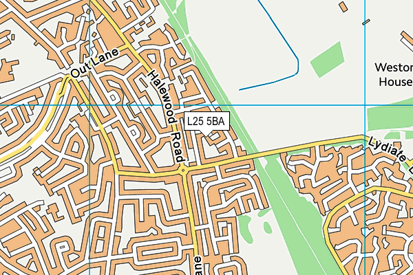 L25 5BA map - OS VectorMap District (Ordnance Survey)