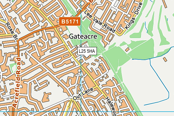 L25 5HA map - OS VectorMap District (Ordnance Survey)