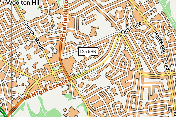 L25 5HR map - OS VectorMap District (Ordnance Survey)