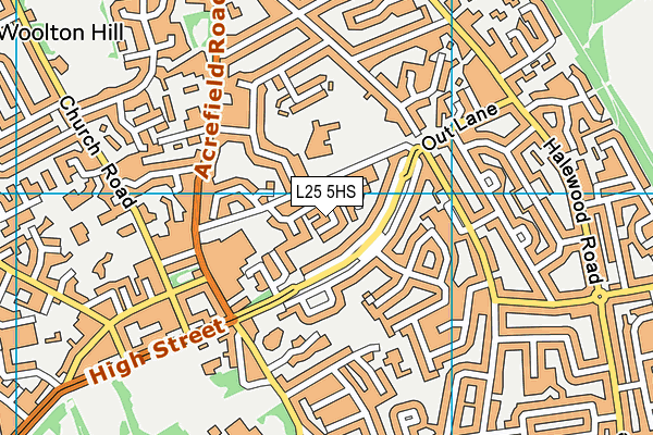 L25 5HS map - OS VectorMap District (Ordnance Survey)