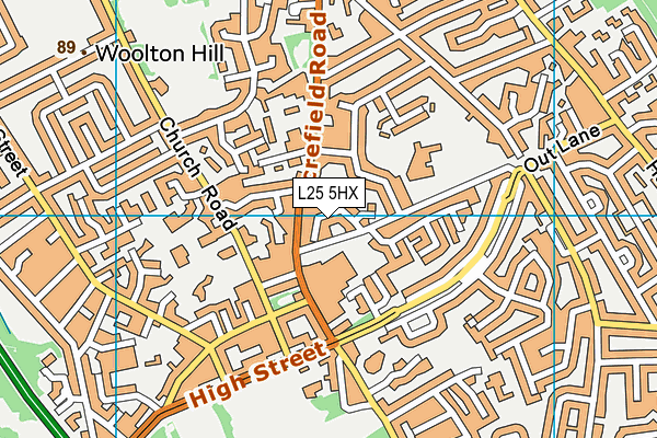 L25 5HX map - OS VectorMap District (Ordnance Survey)