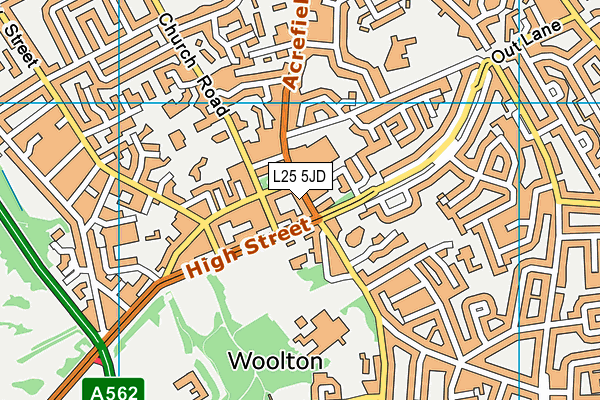 L25 5JD map - OS VectorMap District (Ordnance Survey)