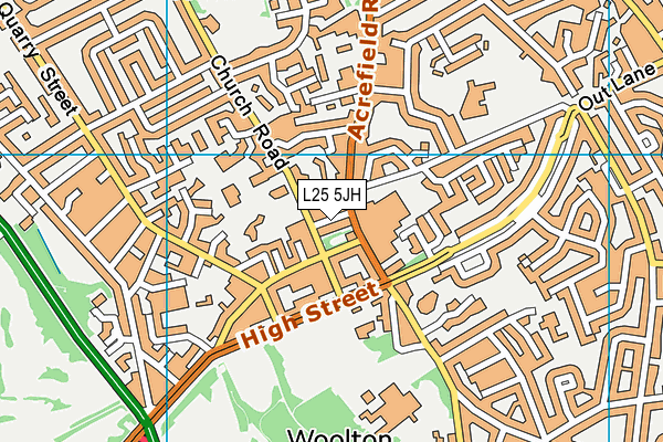 L25 5JH map - OS VectorMap District (Ordnance Survey)