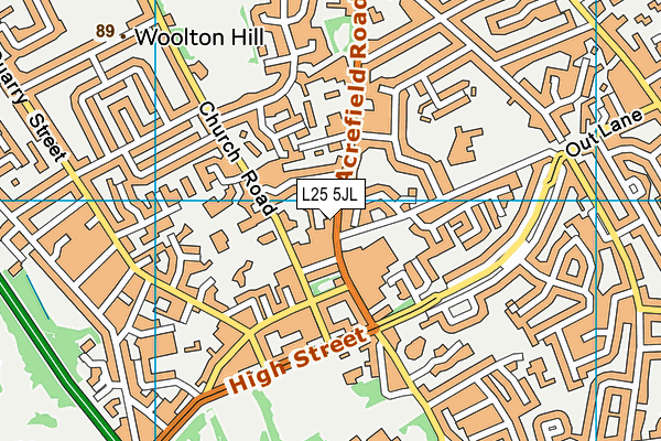 L25 5JL map - OS VectorMap District (Ordnance Survey)