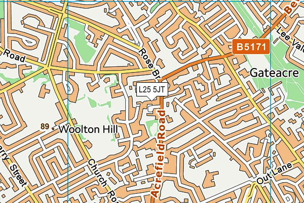 L25 5JT map - OS VectorMap District (Ordnance Survey)