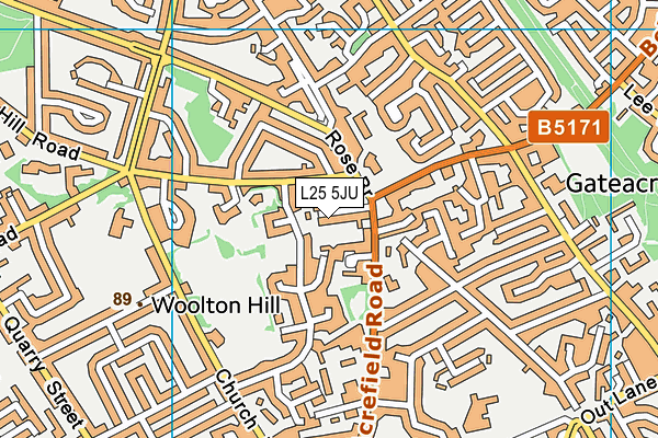 L25 5JU map - OS VectorMap District (Ordnance Survey)