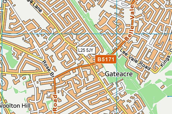 L25 5JY map - OS VectorMap District (Ordnance Survey)