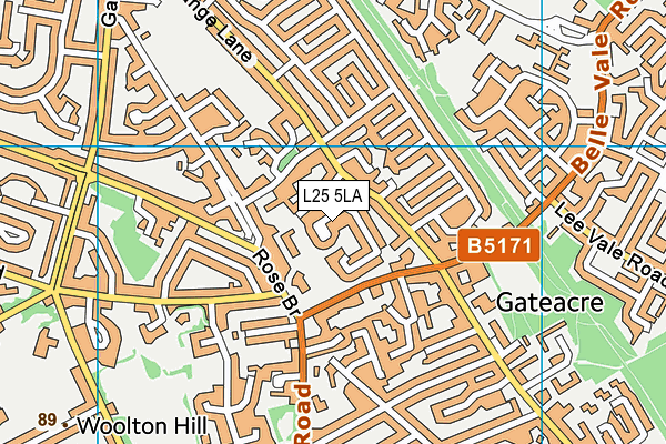 L25 5LA map - OS VectorMap District (Ordnance Survey)