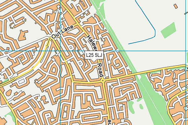 L25 5LJ map - OS VectorMap District (Ordnance Survey)