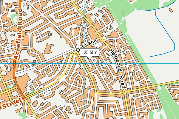 L25 5LY map - OS VectorMap District (Ordnance Survey)
