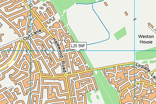 L25 5NF map - OS VectorMap District (Ordnance Survey)