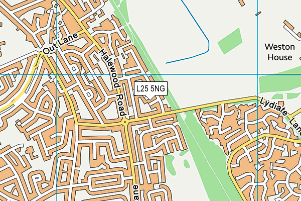L25 5NG map - OS VectorMap District (Ordnance Survey)