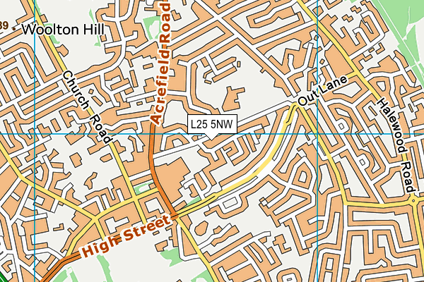 L25 5NW map - OS VectorMap District (Ordnance Survey)