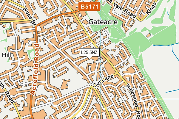 L25 5NZ map - OS VectorMap District (Ordnance Survey)