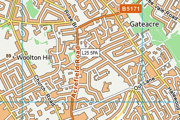 L25 5PA map - OS VectorMap District (Ordnance Survey)