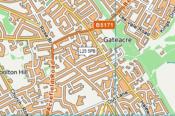 L25 5PB map - OS VectorMap District (Ordnance Survey)